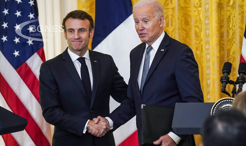 Президентът на САЩ Джо Байдън и на Франция Еманюел Макрон