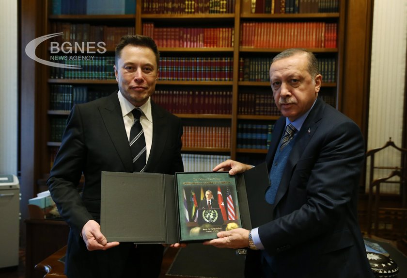 Президентът на Турция Реджер Тайип Ердоган прие милиардера Илон Мъск