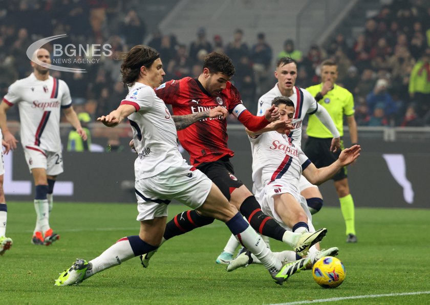 Болоня спря серията на Милан от четири шампионатни победи Росонерите