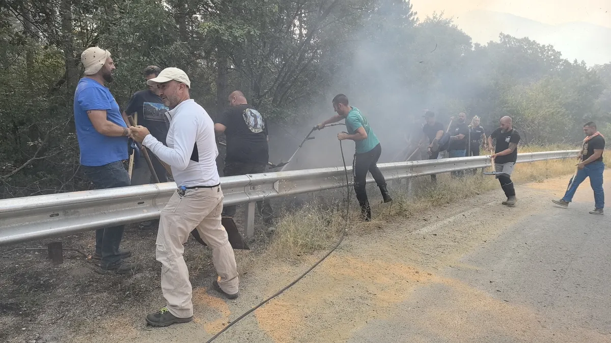 Като рояк с лопати: Доброволци потушават пламъците край Стара Загора